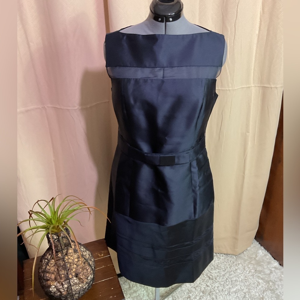 Rickie Freeman Teri Jon Silk Wool Blend Dress